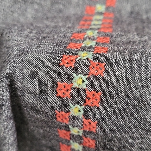 Anthropologie/Uncle Frank Embroidered Halter Dress - Gray - S - Picture 4 of 6